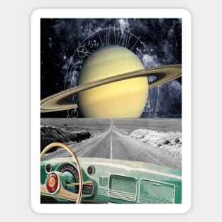 Road to Saturn,Cosmic Cruise Sticker